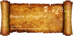 Regula Árpád névjegykártya