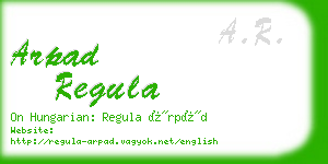 arpad regula business card